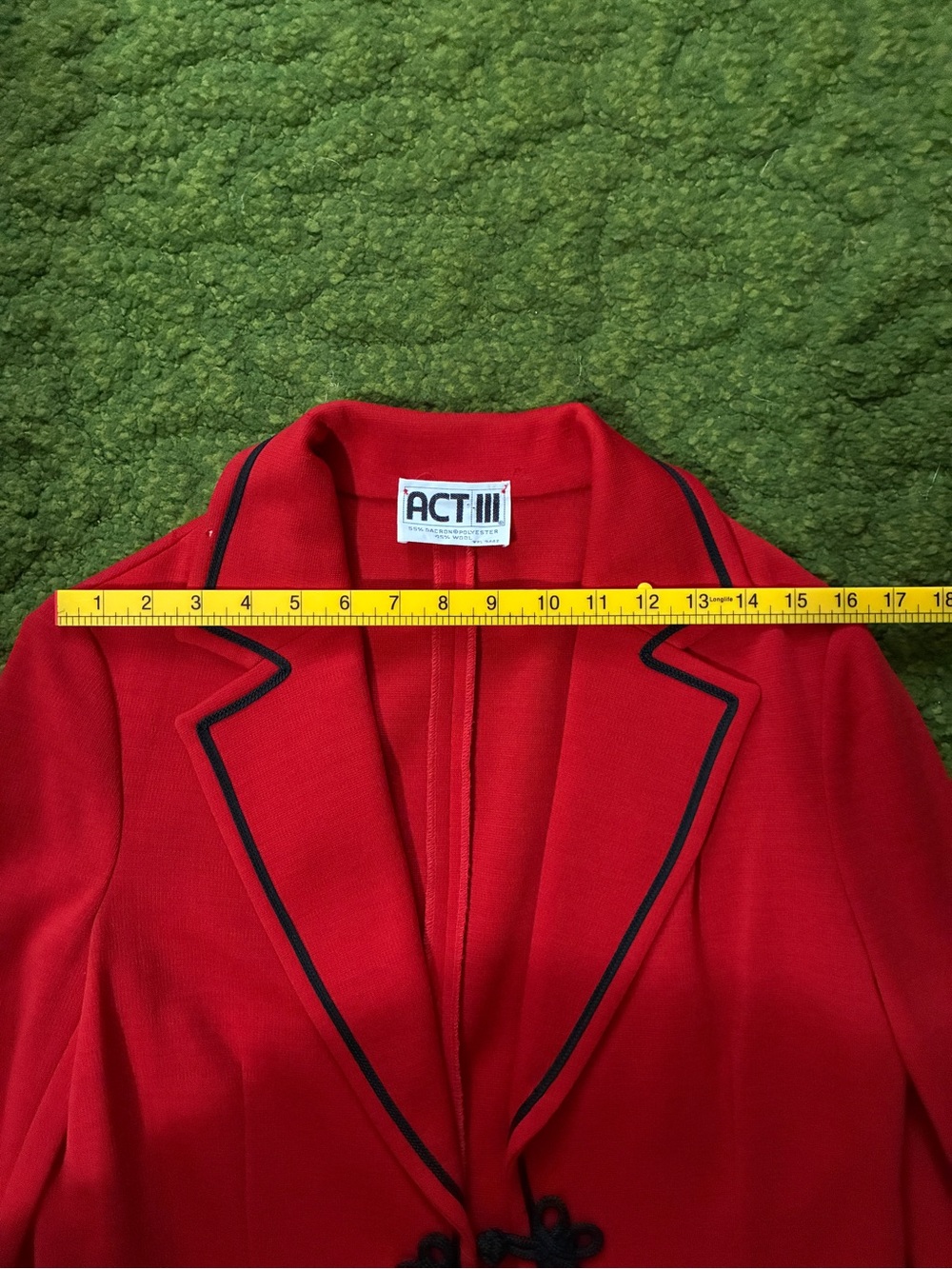NWT Vintage Act III Contrast-Trim Blazer Jacket - Picture 9 of 15